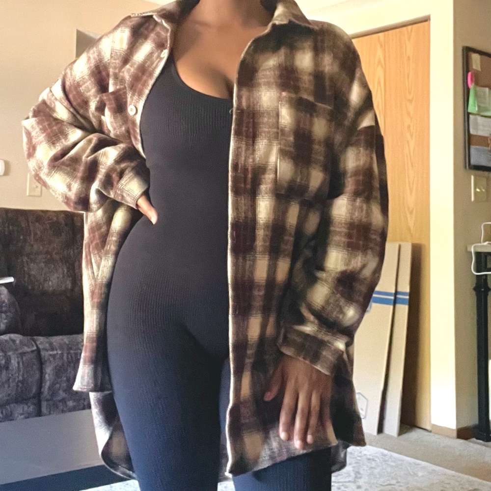 Plaid Oversized Shirt Jacket
